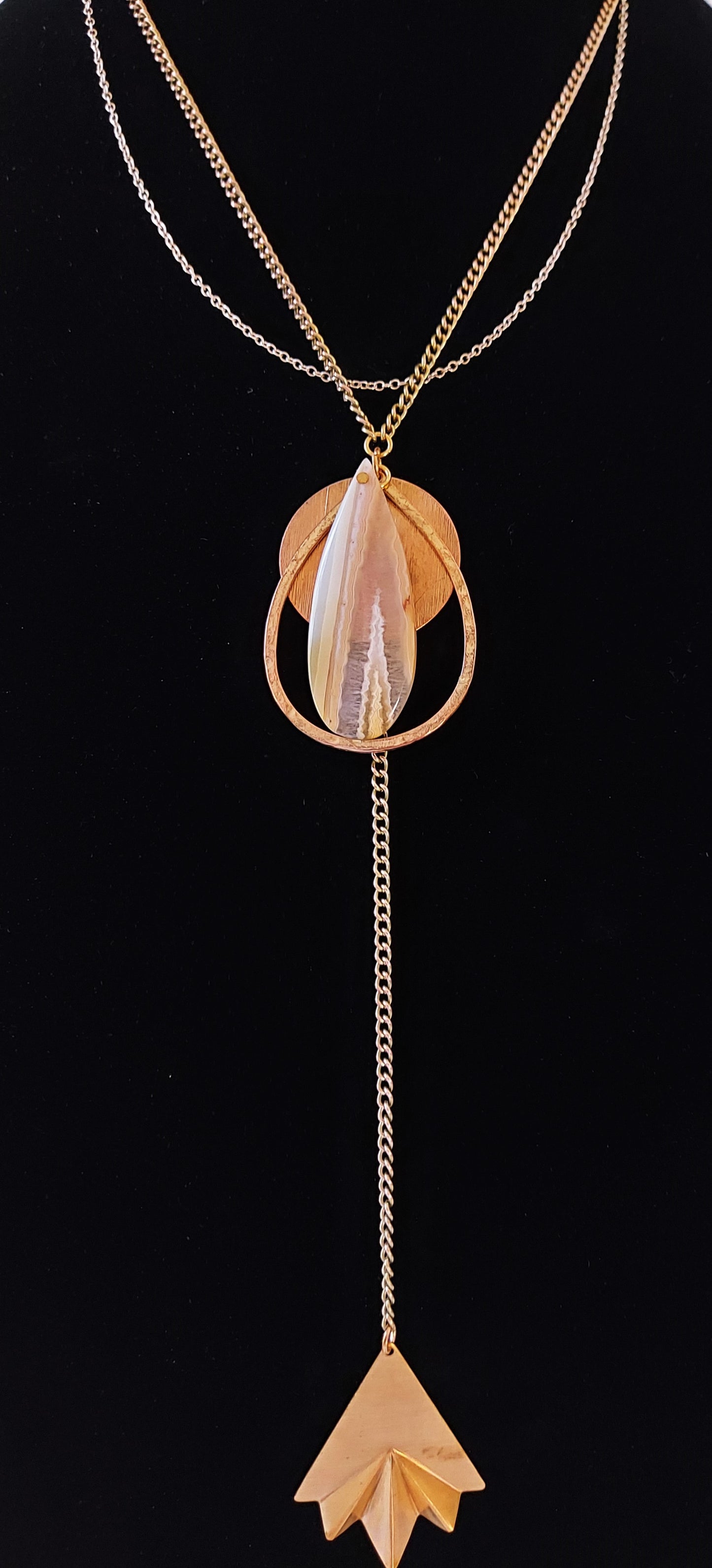 Banded Agate Teardrop Necklace