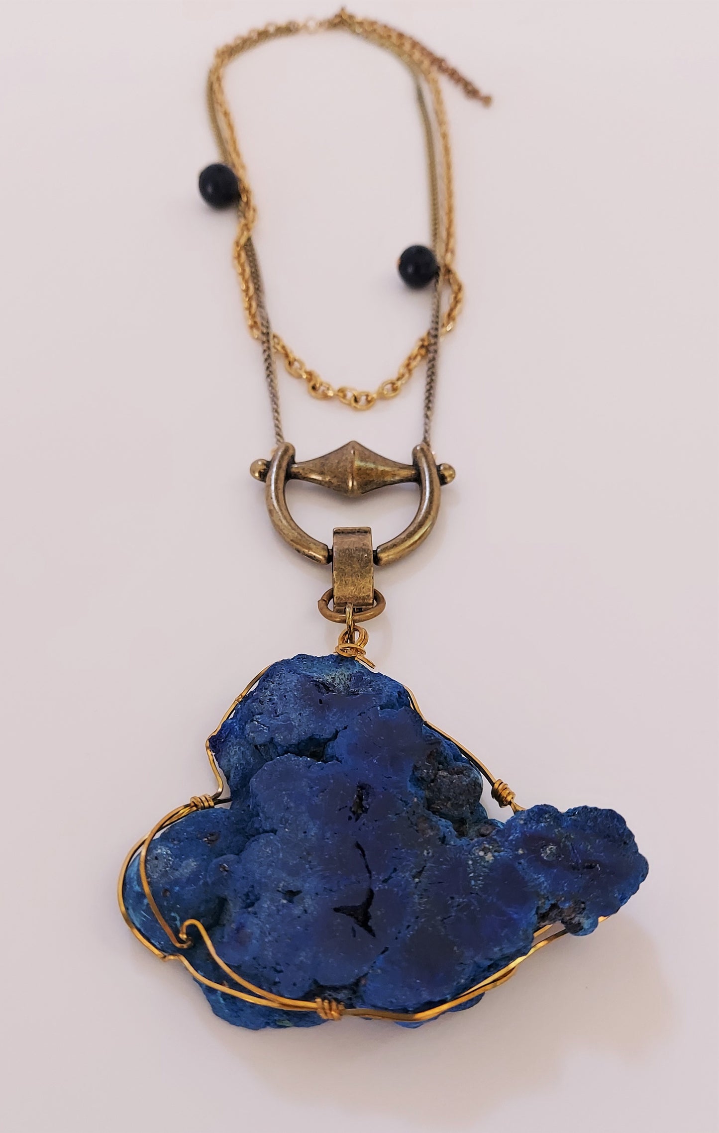 Azurite Brass Necklace