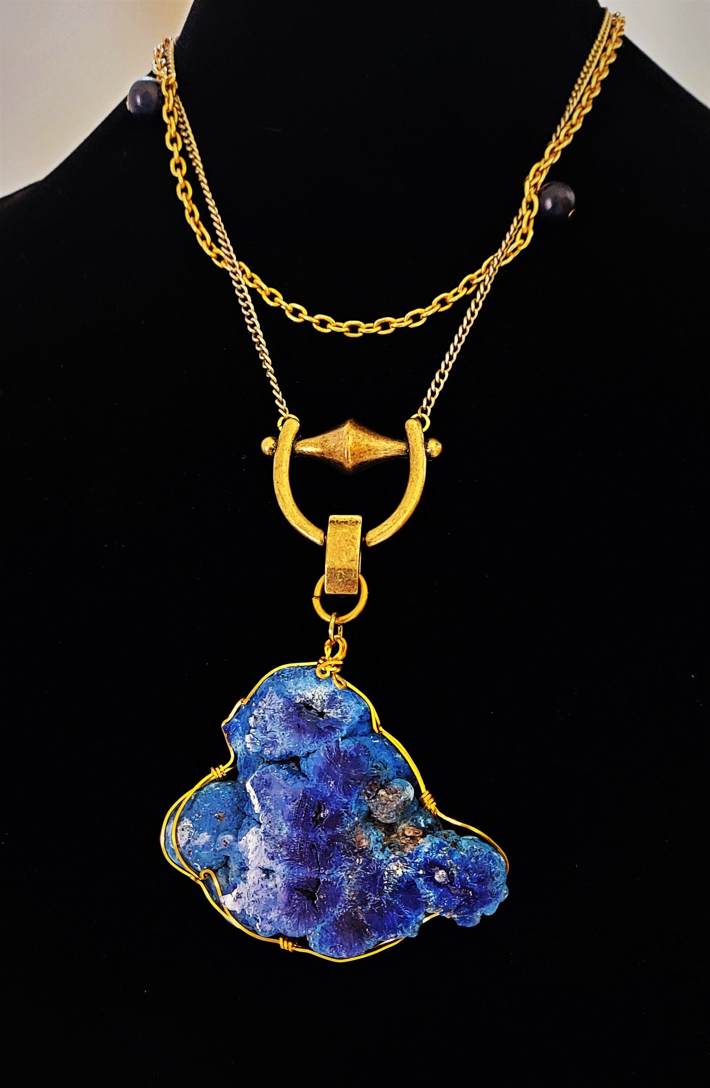 Azurite Brass Necklace