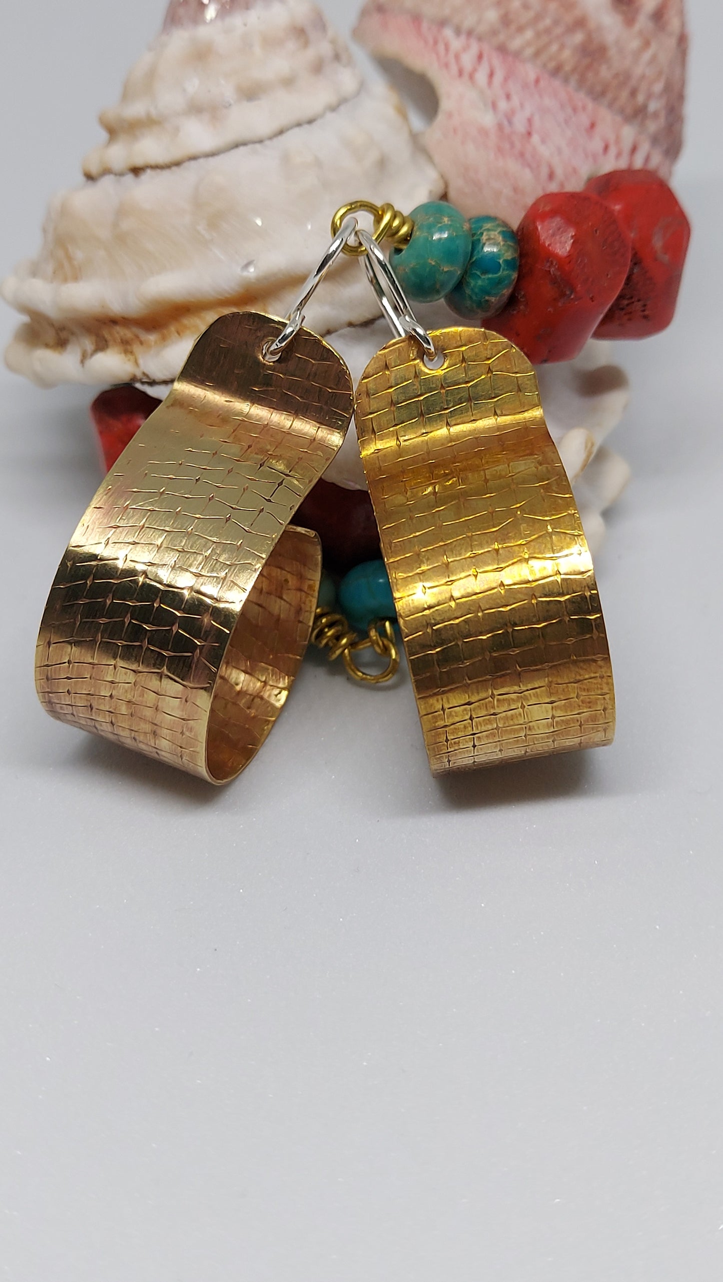 Textured Brass Mini Hoop Earrings