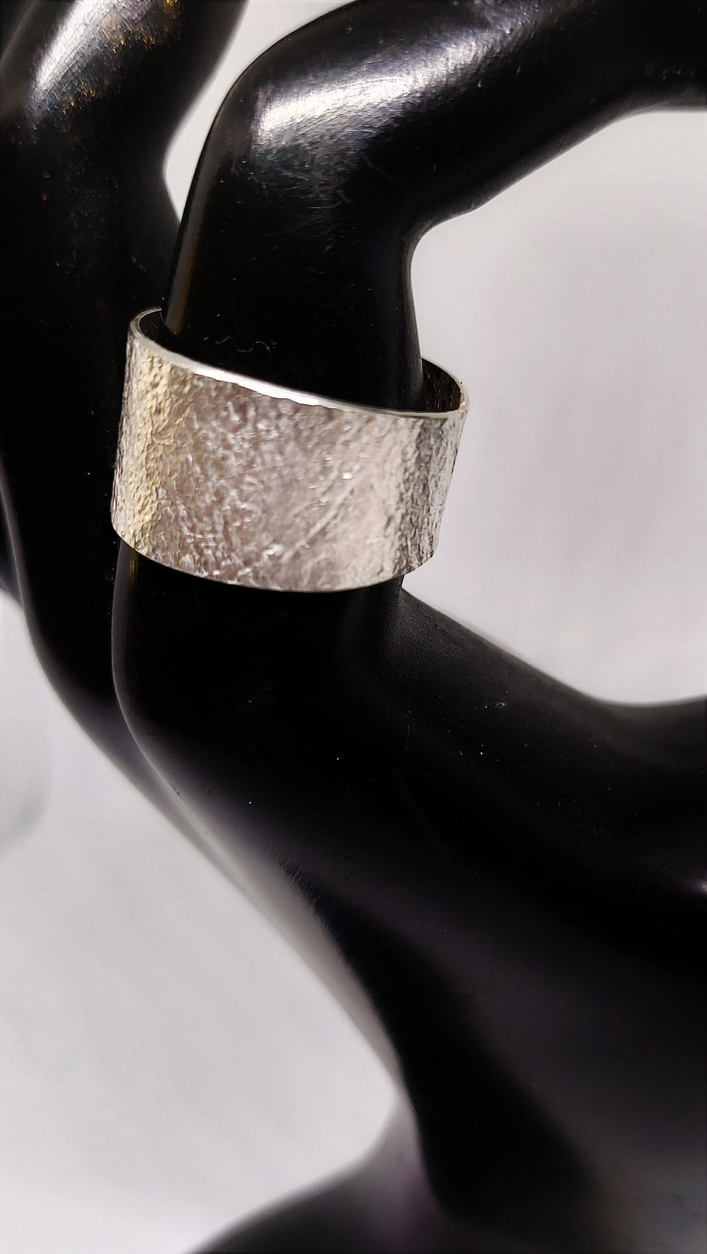 Fabric Pressed Sterling Silver Band (Small)